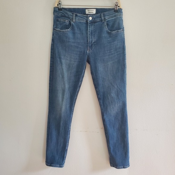 Reformation Jeans 29 Harper Mid Rise Skinny Destin Wash Denim Sustainable - Picture 1 of 16